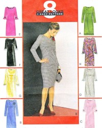 3386 MCCALLS 8 GREAT EZ STRAIGHT DRESSES, SLEEVE VARIATION PATTERN 6-12; 16-22